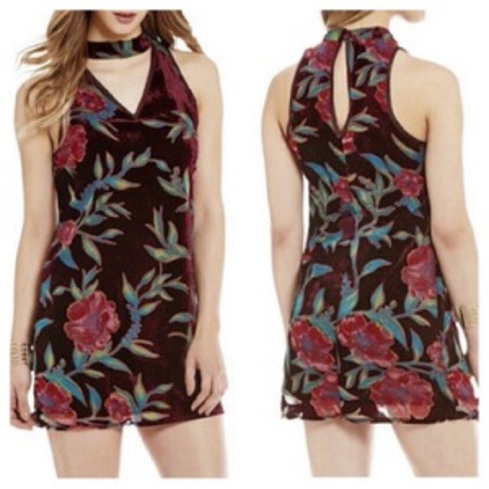 Band of Gypsies Floral Velvet Dress